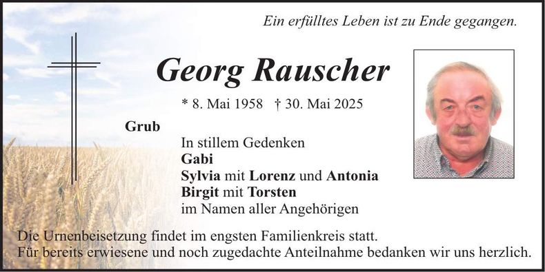 Traueranzeige Georg Rauscher