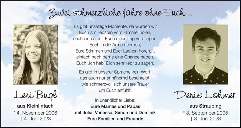 Traueranzeige Leni Bugl