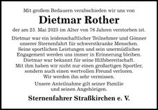 Traueranzeige Dietmar Rother