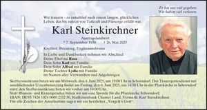Traueranzeige Karl Steinkirchner