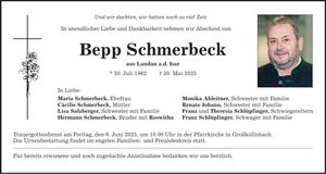 Traueranzeige Bepp Schmerbeck