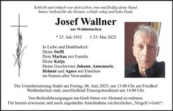 Traueranzeige Josef Wallner
