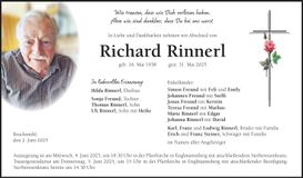 Traueranzeige Richard Rinnerl