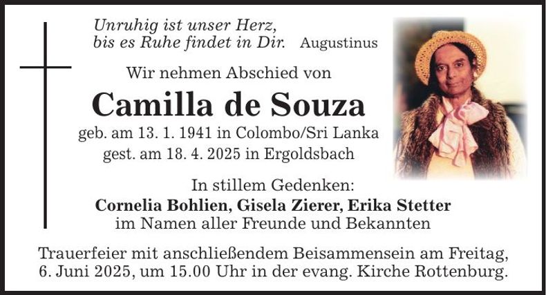 Traueranzeige Kamilla de Souza