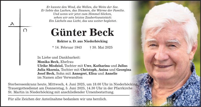 Traueranzeige Günter Beck