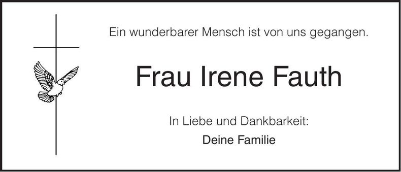 Traueranzeige Werner Fauth