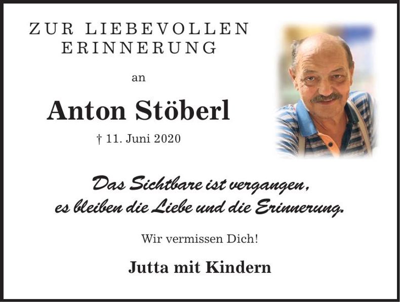 Traueranzeige Anton Stöberl