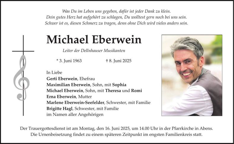 Traueranzeige Michael Eberwein