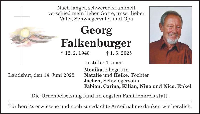 Traueranzeige Georg Falkenburger