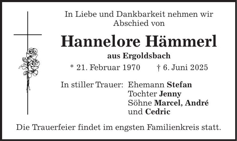 Traueranzeige Hannelore Hämmerl