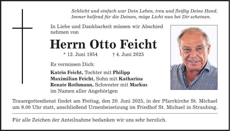 Traueranzeige Otto Feicht