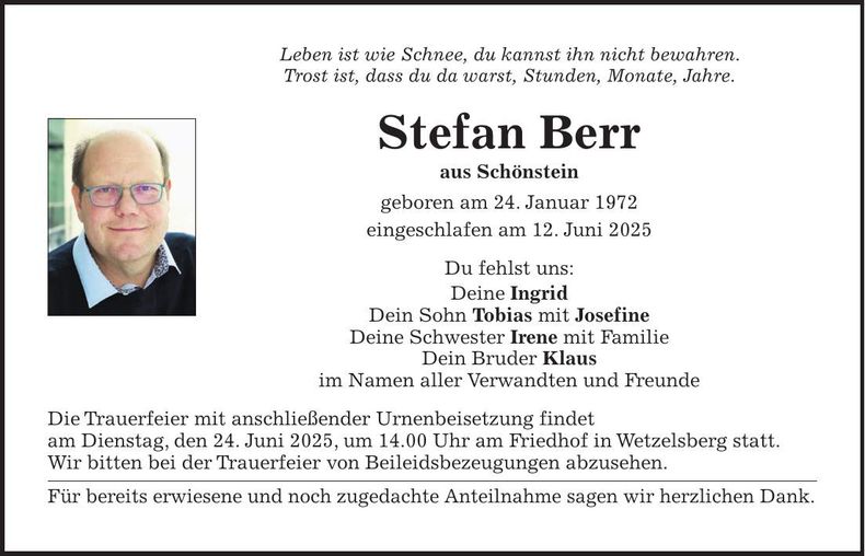 Traueranzeige Ingrid Berr