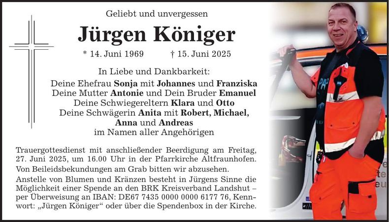 Traueranzeige Jürgen Königer