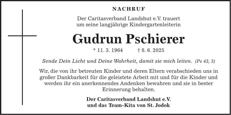 Traueranzeige Gudrun Pschierer