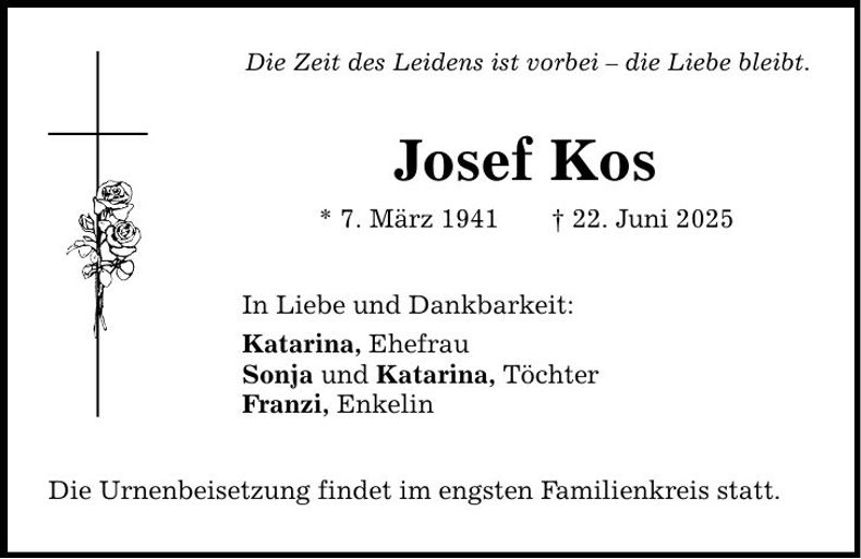 Traueranzeige Josef Kos