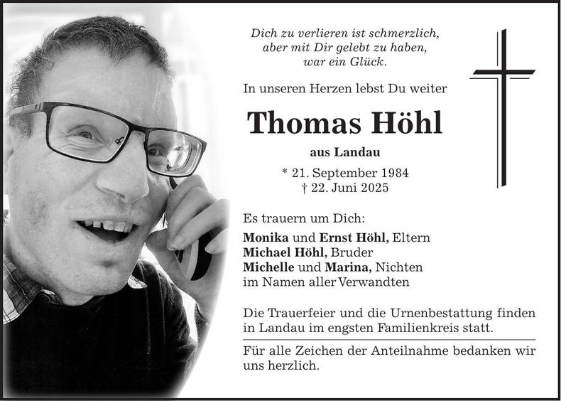 Traueranzeige Thomas Höhl