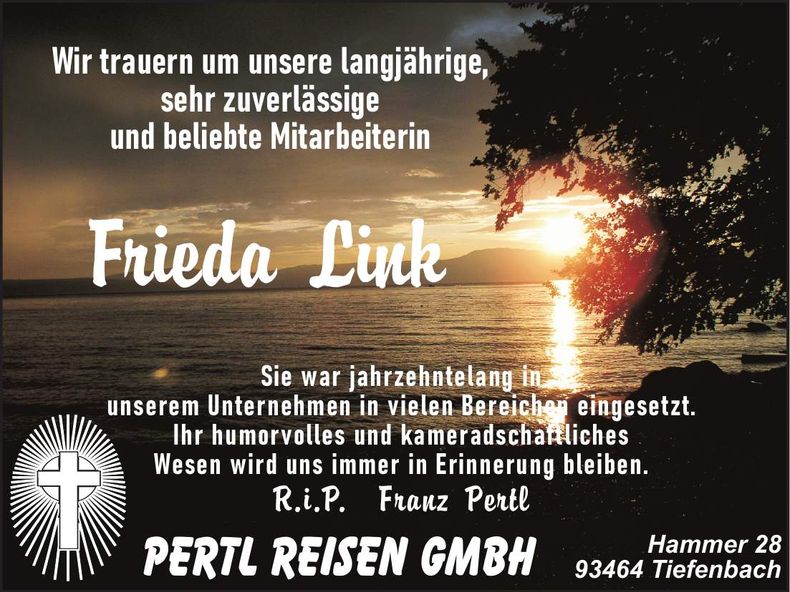 Traueranzeige Frieda Link