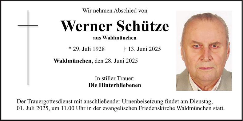 Traueranzeige Werner Schütze