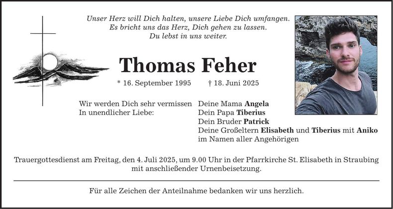 Traueranzeige Thomas Feher