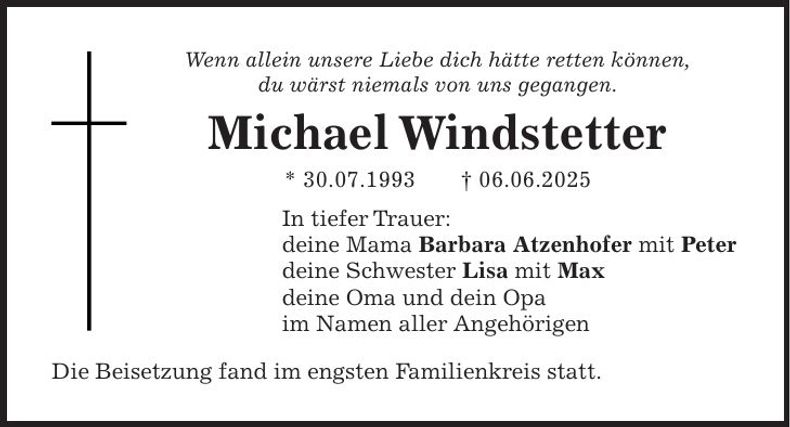 Traueranzeige Michael Windstetter