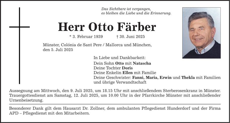 Traueranzeige Otto Färber