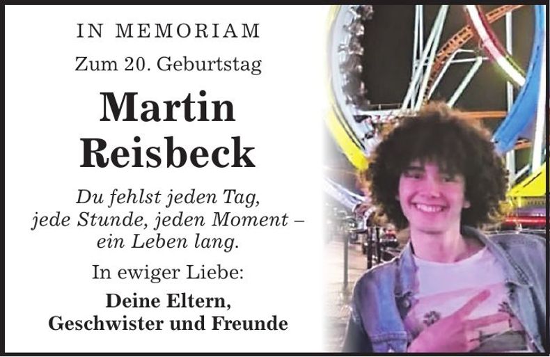 Traueranzeige Martin Reisbeck