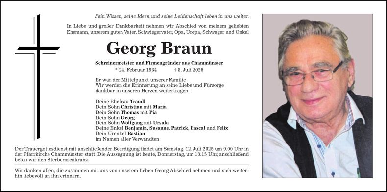 Traueranzeige Georg Braun