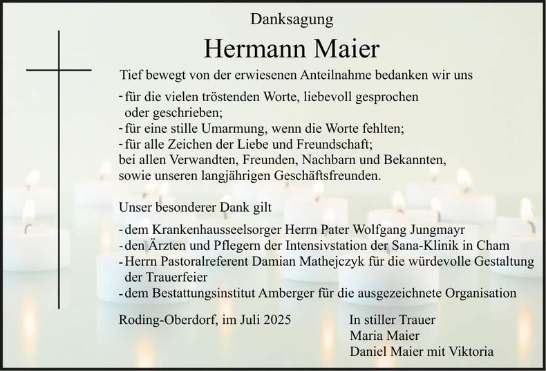 Traueranzeige Hermann Maier