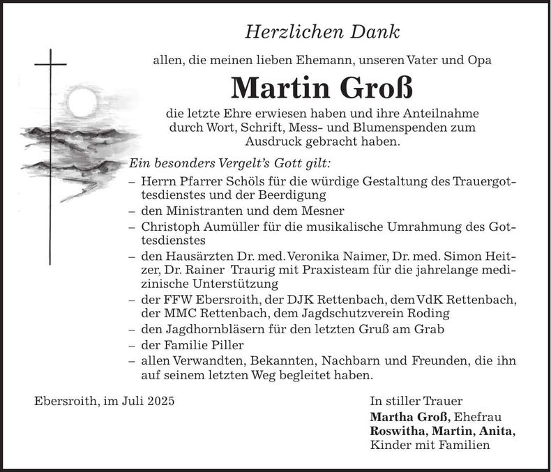 Traueranzeige Martin Groß