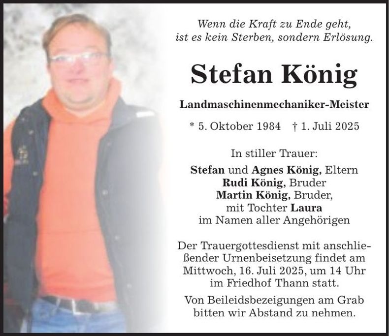 Traueranzeige Stefan König