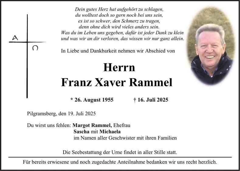 Traueranzeige Franz-Xaver Rammel