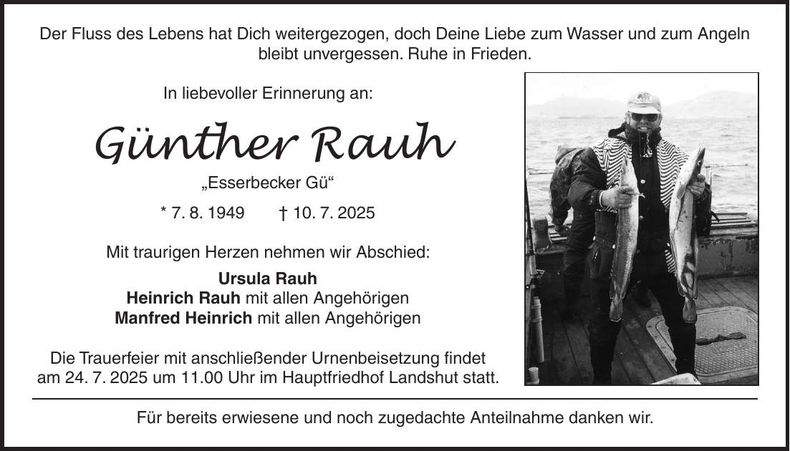 Traueranzeige Günther Rauh