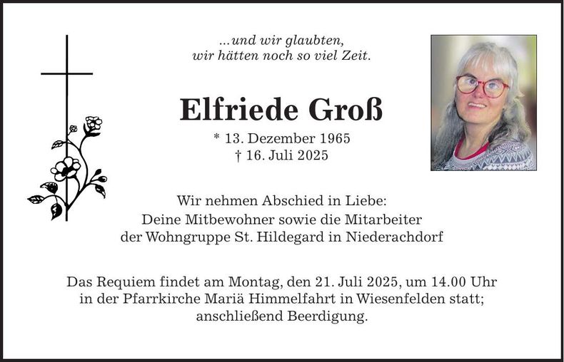 Traueranzeige Elfriede Groß