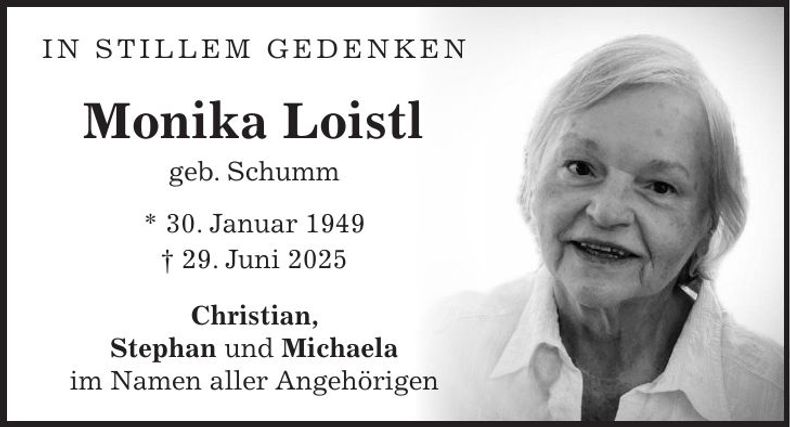 Traueranzeige Monika Loistl