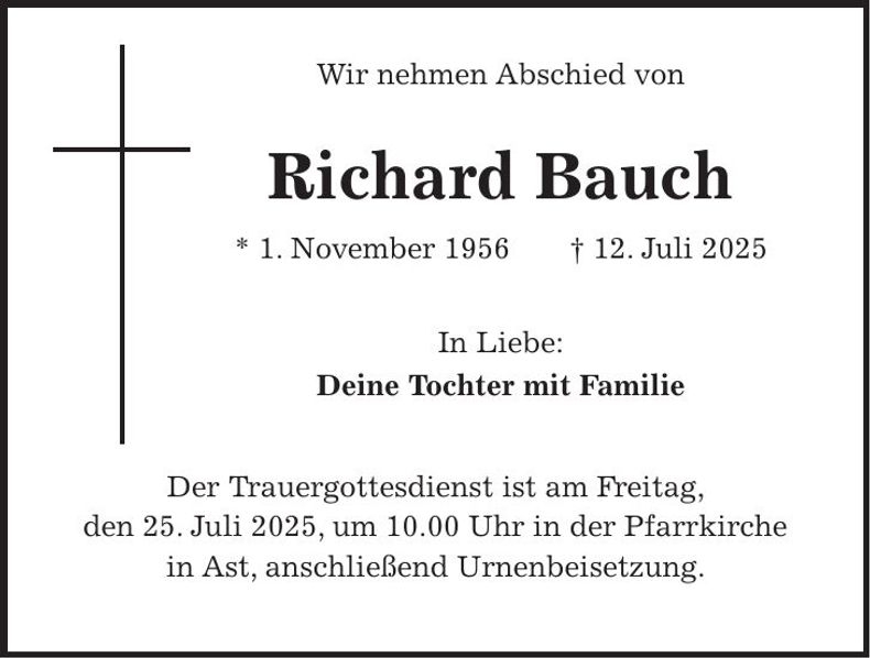Traueranzeige Richard Bauch