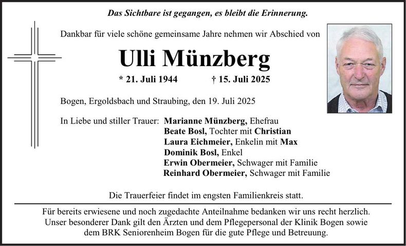 Traueranzeige Ulli Münzberg