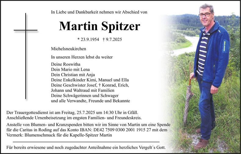 Traueranzeige Martin Spitzer