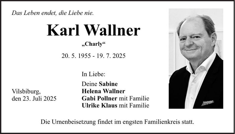 Traueranzeige Karl Wallner