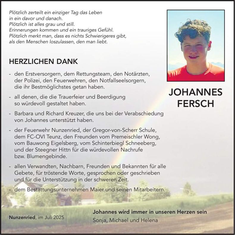 Traueranzeige Michael Fersch