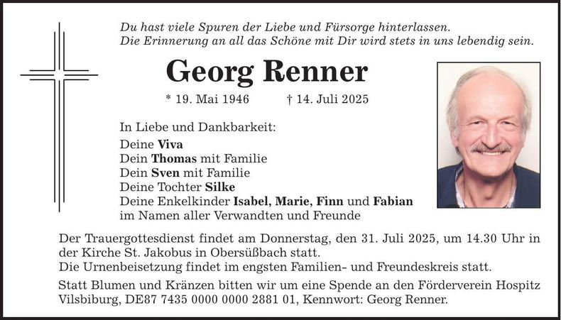 Traueranzeige Georg Renner