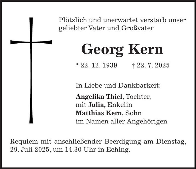 Traueranzeige Geog Kern