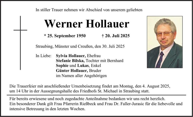 Traueranzeige Werner Hollauer