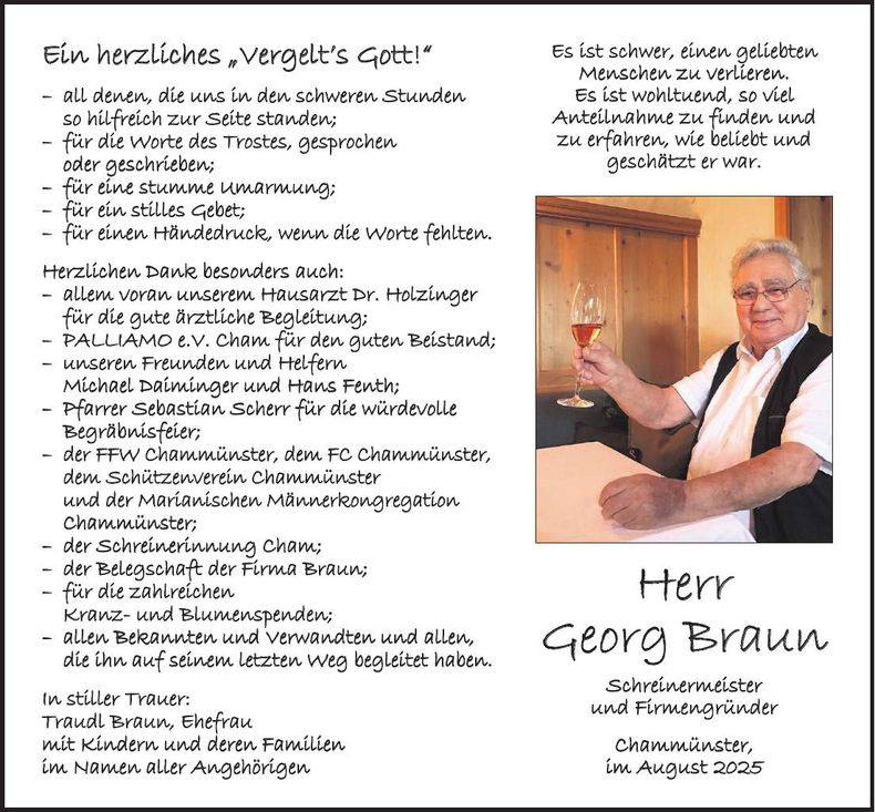 Traueranzeige Georg Braun