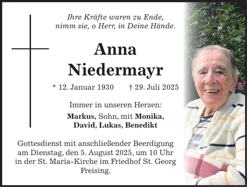 Traueranzeige Anna Niedermayr