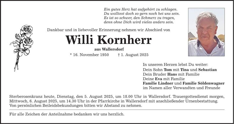 Traueranzeige Willi Kornherr