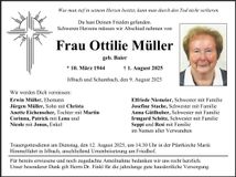 Traueranzeige Ottilie Müller
