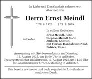 Traueranzeige Ernst Meindl