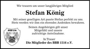Traueranzeige Stefan König