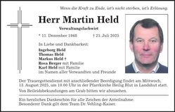 Traueranzeige Martin Held