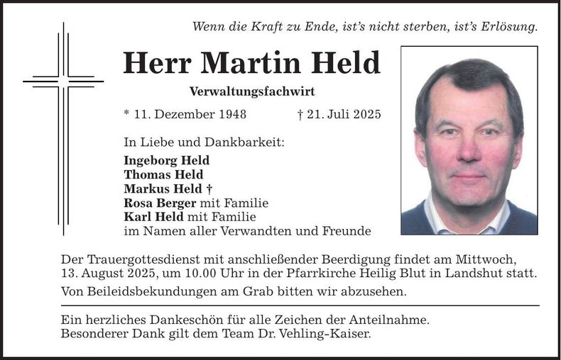Traueranzeige Martin Held